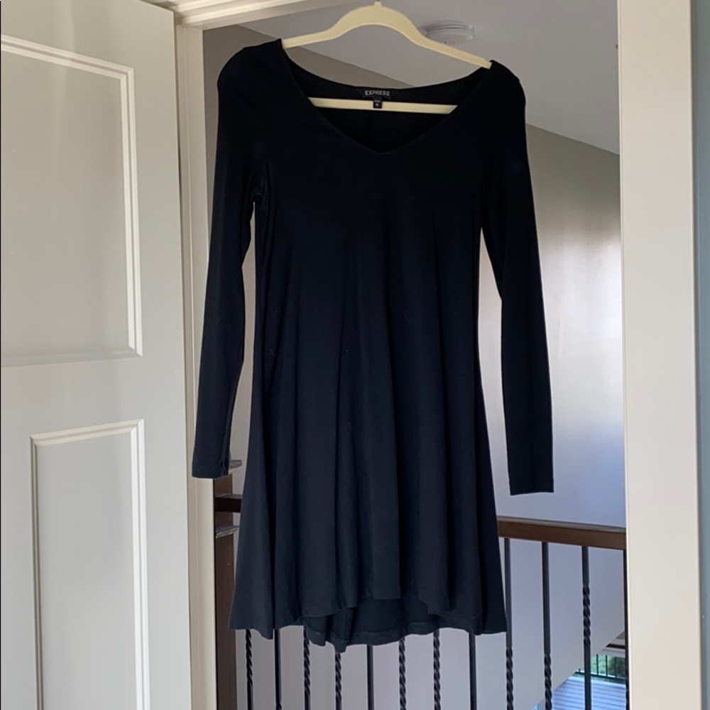 Fit & Flare Black Dress Express